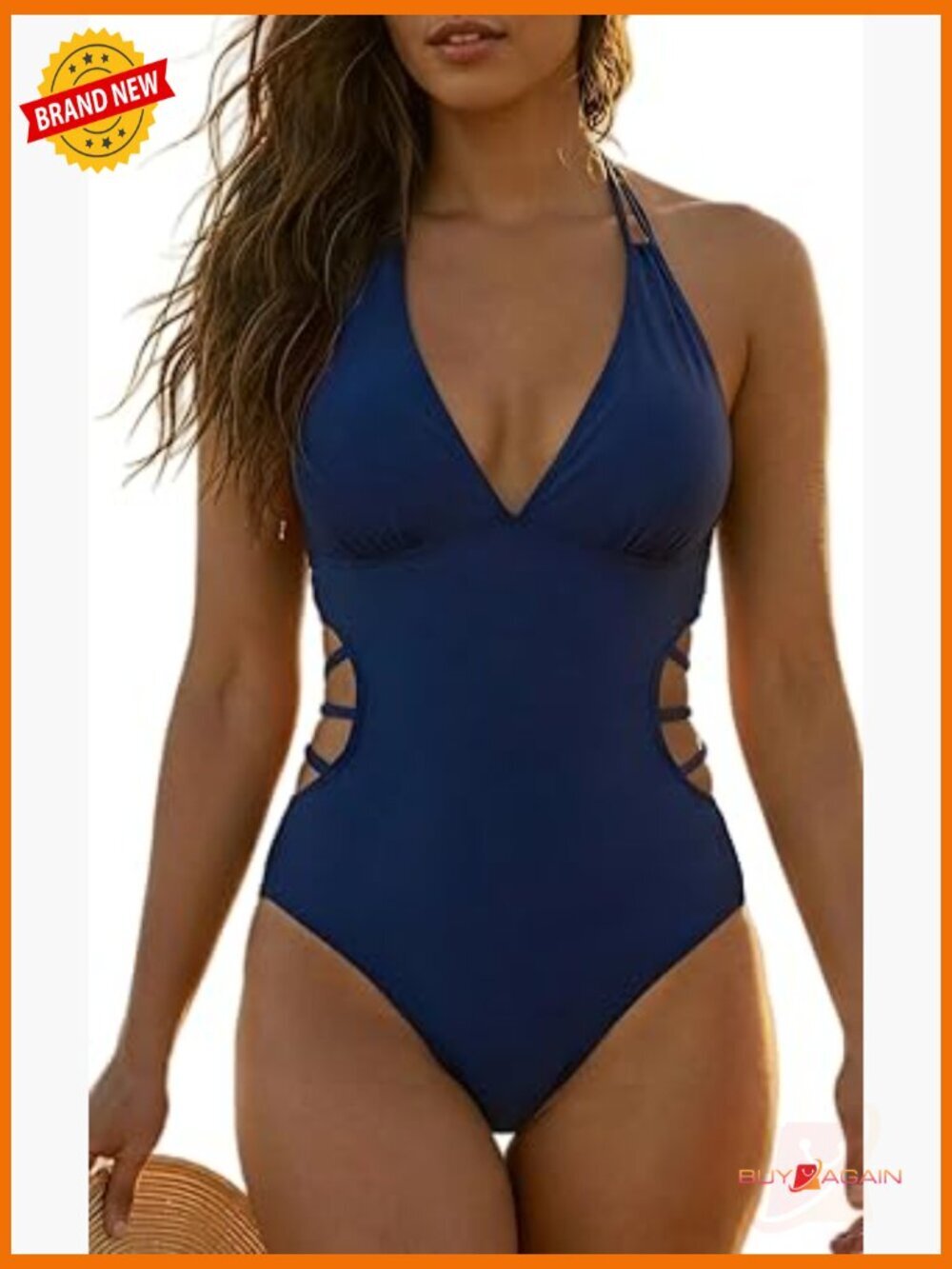 Sexy Halter Backless O-Ring One-Piece Swimsuit